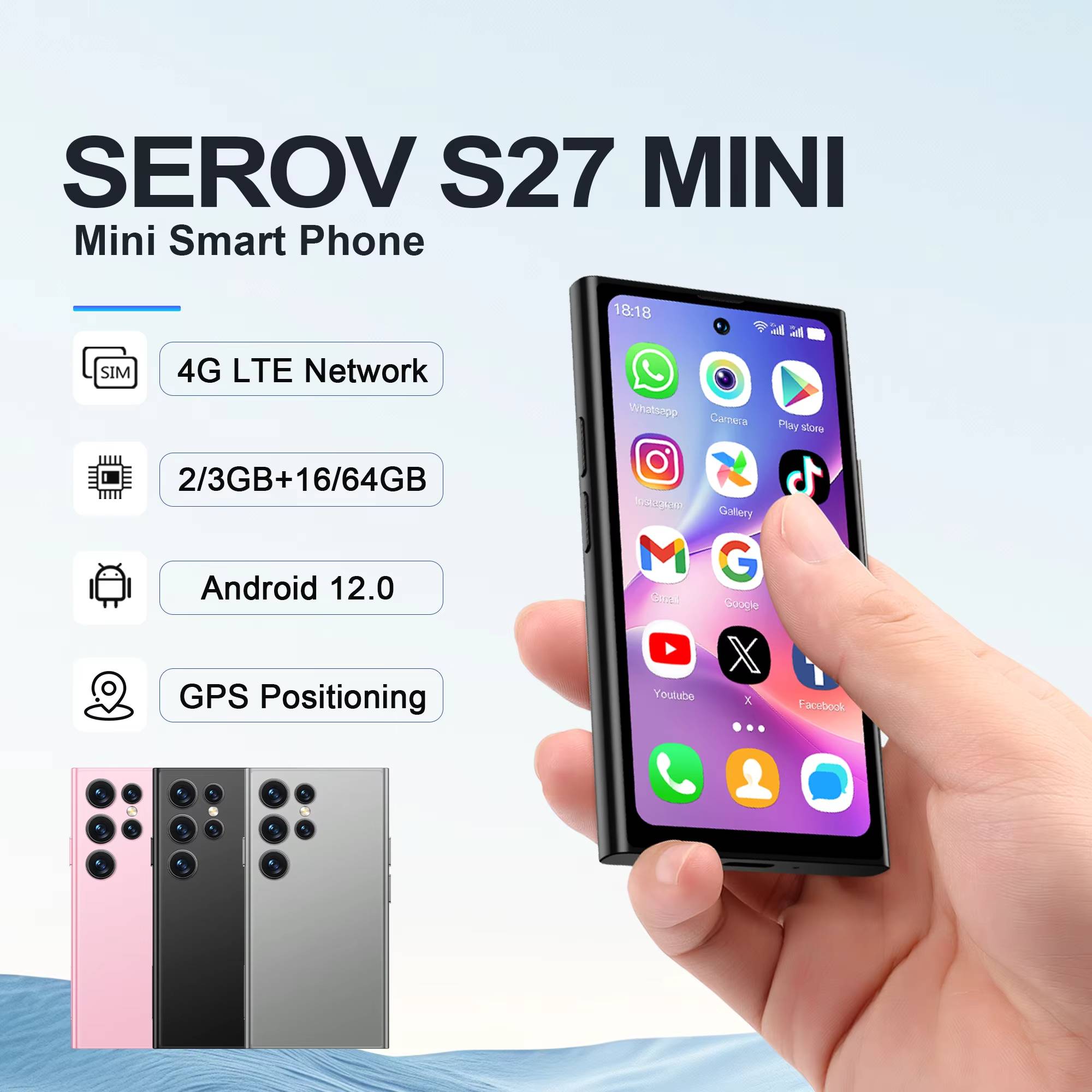 SERVO S27 Mini 4G Pocket Smartphone (New)